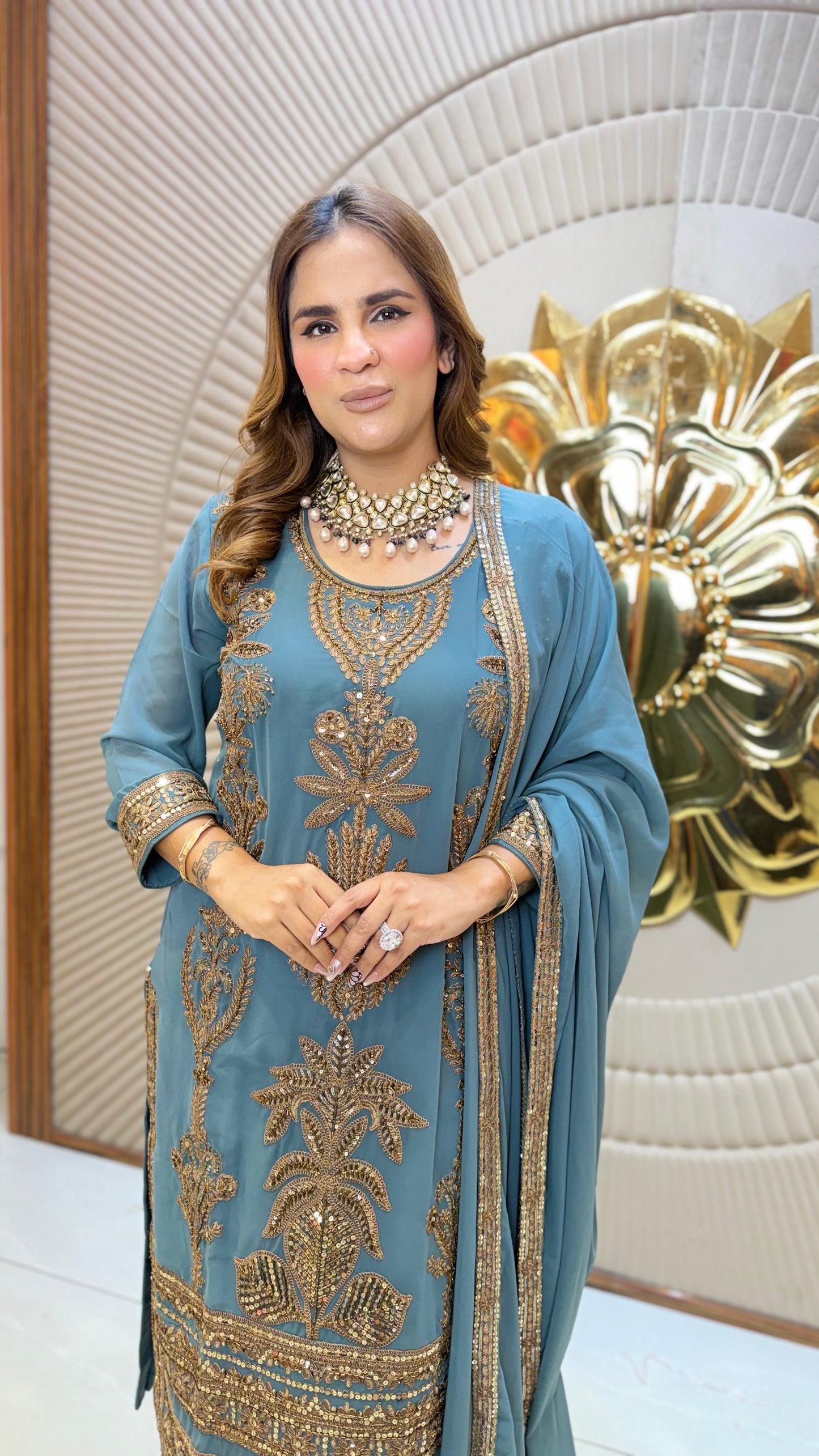 Beutiful elegant partywear suit pc3665