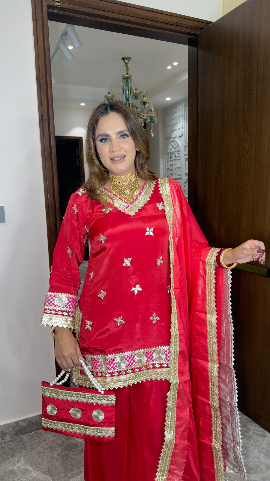 Beutiful elegant partywear suit pc with bag pc 3397